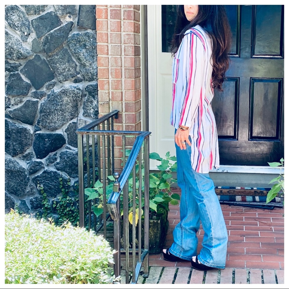 Chic white loose fit striped tunic - Picture 9 of 10